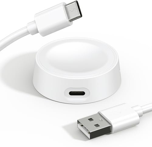 Samsung Galaxy Watch Charger, USB C Wireless Magnetic Charging Cord for Galaxy Watch 7/Ultra/6/6 Classic/5/5 Pro/4 Classic/3/Active (White)