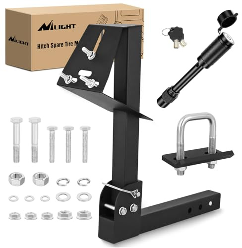 Nilight Trailer Hitch Spare Tire Carrier Adjustable Hitch Spare Tire Mount