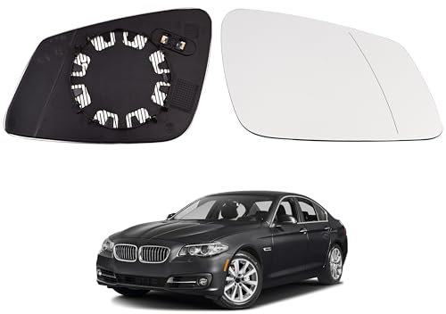Spiegelglas Ersatz für BMW F10 528i 550i 535i XDrive 2009-2016,F02/F10/F18/F07/F35, Ersatz Spiegelglas Heizbar, Spiegelglas Außenspiegel Glas(Rechts)