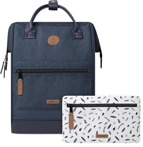 CABAIA - Sac à Dos Adventurer Port Antonio - Small 10L - Déperlant - Compartiment Ordinateur Portable 10,5 - 2 Poches - Certifié Vegan - Sac Voyage, Affaires, École pour Homme et Femme - Bleu