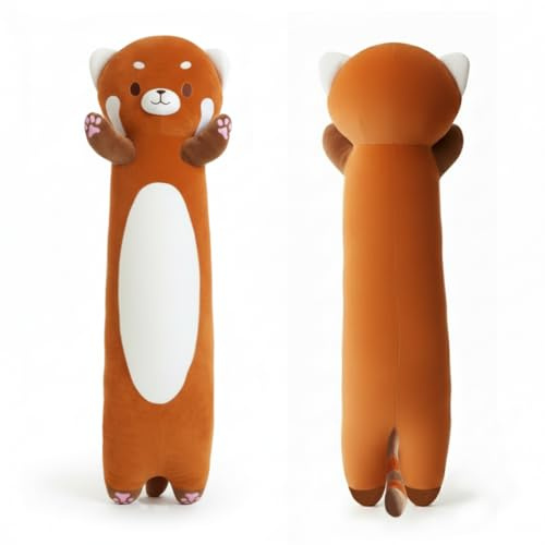 ZOMAXTOY Roter Panda Kuscheltier Plüschtier, Extra langes Stofftier, Superweicher Schmusekissen für Kinder & Erwachsene, Geschenk zu Weihnachten & Wohnzimmer Deko (110cm/43.3inch)