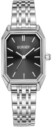 BURKER Damenuhr Isabell | Rechteckiger Damen Armbanduhr Gliederarmband Edelstahl Analog Quarz 3-ATM Wasserdicht