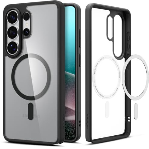 Spigen Ultra Hybrid MagFit für Samsung Galaxy S26 Ultra Hülle [Anti Vergilbung] Case Handyhülle Transparent Kompatibel mit MagSafe -Matte Black