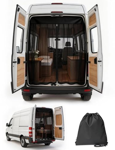Parasol para portón trasero con cremallera e imanes | Protección solar y visual | Compatible con Mercedes-Benz Sprinter, VW Crafter, Renault Master