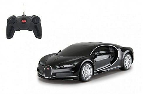 JAMARA Bugatti Chiron 1:24 2,4GHz - offiziell lizenziert, bis zu 1 Std Fahrzeit bei ca. 9 Km/h, perfekt nachgebildete Details, hochwertige Verarbeitung, Schwarz