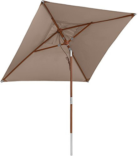 anndora Sonnenschirm Knicker 2 x 2 m eckig - Winddach Gartenschirm Dark Natural