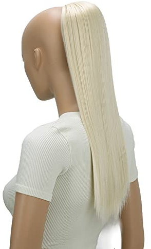 CAISHA 55cm Haarteil Nina mit Kordelverschluss Zopf Haarverlängerung Glatt Platinblond PH514