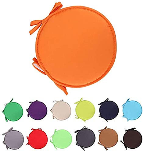 Nicole Knupfer 4er Set Sitzkissen Kissen Rund Filz Waschbare Stuhlkissen für Indoor Outdoor Schalenstuhl Sitzauflage Abnehmbarer (Orange,38 cm Durchmesser)
