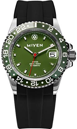 MIYEN MUNICH Abyss Automatik Uhr Herren - Miyota Präzisionslaufwerk Saphirglas & Datumsfunktion – Silber Uhr Herren