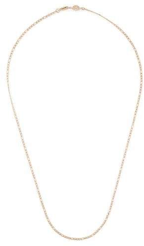Akitsune Magnas Kette 50cm lang | 3 mm breit | Figaro Herren-Halskette Frauen Edelstahl Karabiner - Gold