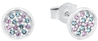 Prinzessin Lillifee Ohrstecker 925 Sterling Silber Mädchen Kinder Ohrschmuck, mit Zirkonia synth., 0,7 cm, Silber, Kommt in Schmuck Geschenk Box, 2031155