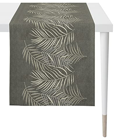 APELT Tischläufer Graphit (BL 48x140 cm) BL 48x140 cm grau Tischläufer Tischdecke Tischdeko Tischband