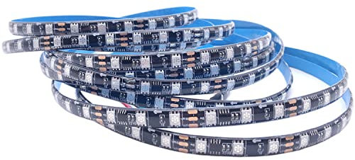 TOPXCDZ WS2811 RGB LED-Streifen, 5050 SMD, adressierbar, 30 60 144 LEDs, externe 1 IC-Steuerung, 3 LEDs, helle normale LED-Lichter, DC12 V (WS2811 DC12 V, schwarze PCB, 60 LEDs, IP65 5 m)