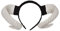 TOYANDONA Scrunchies Black Halloween Horn Headband, White Sheep Horns Headband Goat Devil Demon Horns Headband for Halloween Costume Cosplay Photo Props Black Scrunchies