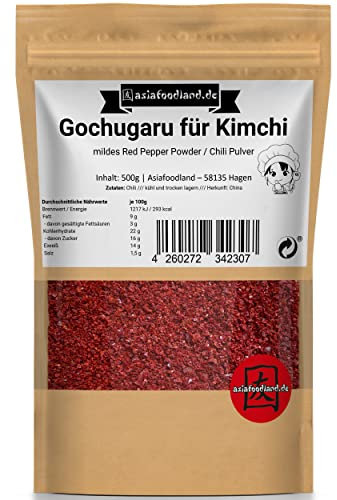 asiafoodland - Gochugaru Groß-Packung - Chili Pulver für Kimchi - Red Pepper Powder, 1er Pack (1 x 500g)