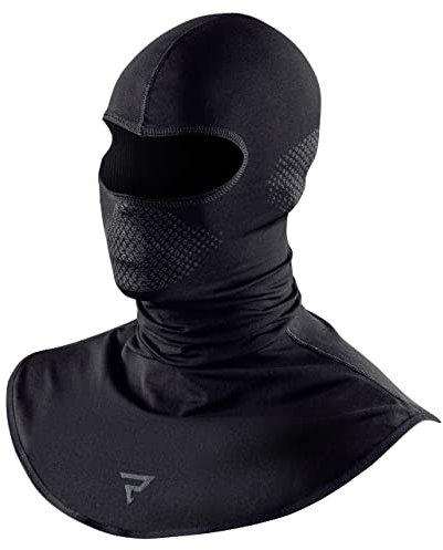 REBELHORN Therm II Motorrad Sturmhaube mit Nackenwärmer Funktions Thermoaktive Bekleidung Wasserdicht Winddicht und Atmungsaktiv für kalte Tage