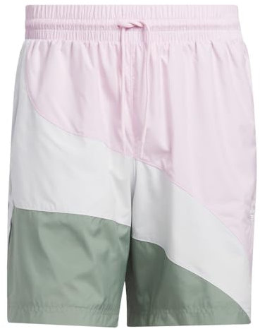 adidas Short tissé unisexe - Style de vie, Rose transparent/vert argenté, S