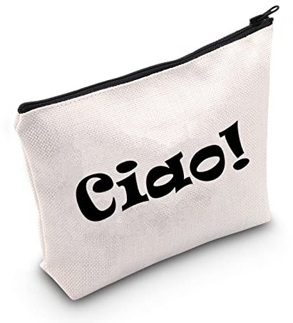 MNIGIU Italienische Reise Geschenk Willkommen Tasche Ciao Bella Make-up Tasche Lustige Italien Wort Tasche Italien Geschenk, Ciao