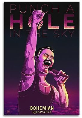 V BY N Bohemian Rhapsody Moive Poster Vintage Art Cover Room Decor Ästhetische Schlafzimmer Dekor Leinwand Poster für Schlafzimmer 20 x 30 cm ungerahmt