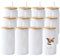 YOUKE OLA 12 Stück Sublimationsgläser Blanko Weiße Glasdosen Sublimation Bierglas Becher mit Bambusdeckel Borosilikatgläser Tumbler Mason Jar Becher Becher mit Glasstrohhalm für Bier, Saft, Getränke