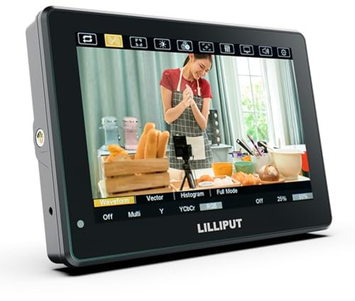 Lilliput HT7S 7 Inch Touchscreen Camera Control Monitor (2000 Nits, Full HD 1920×1200, HDMI & SDI, HDR 3D LUT, Dual Battery) - Professional Field Monitor for DSLR, System Camera, Camcorder
