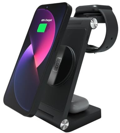 AZATOM E2000 3 in 1 Magnetic Wireless Charger, Fast Charging for iPhone 15,14,13,12,11,Pro, Pro Max,XS,XR,X, Apple Watch Ultra, 8,7,6,5,4,3,2,SE Airpods Pro,3,2