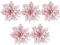 KOOMAL Glitzernde Weihnachtssterne, künstliche Blumen, Weihnachtsbaumschmuck (Clips nicht im Lieferumfang enthalten) (Rosa) 5 Stück
