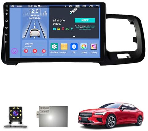 ASHOIH Androide 10 Radio Doppio Din Autoradio Navigatore Satellitare per Volvo S60/V60 (2011-2020) Navigazione GPS 9'' Ricevitore FM Per Lettore Video Multimediale MP5 C(Size:Quad Core 1+16 G,Color:B)