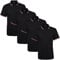True Face Mens Tshirts Polos Pique Tipping Pocket Collar Buttoned Regular Fit Top Black Tip - 4 Pack M