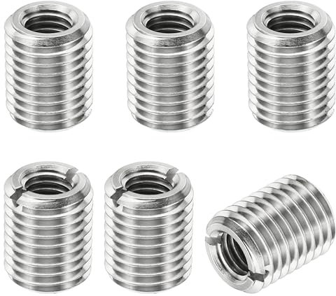 PATIKIL Filetage Adaptateurs Manchon Réducteur Écrou Insert Fileté Metal, 6 pcs M16x2 Mâle à M10x1,5 Femelle Réparation Insérer Écrou Vis Réducteur Inox Acier Attache 20mm
