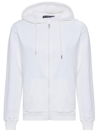 Redbridge Felpa con cappuccio Premium Basic con cerniera per tutti i giorni e il tempo libero, bianco, L