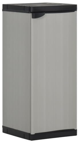 CKioict Materialschrank Büromöbel Mehrzweckschrank Garten-Lagerschrank mit 1 Boden Grau und Schwarz 35x40x85 cmfür Arbeitszimmer, Wohnzimmer