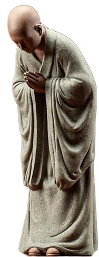 WXMYOZR Zen Monk Statue Figur, lila Ton chinesischer buddhistischer Mönch Statue Dekorationen Home Tea Room Dekor