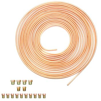 DROMEDARY Auto-Bremsleitungen kupfer bremsschlauch 10m Bremsleitung Ø3/16 (4.75mm),mit 16 Muttern General Bremskit für Automobile Auto