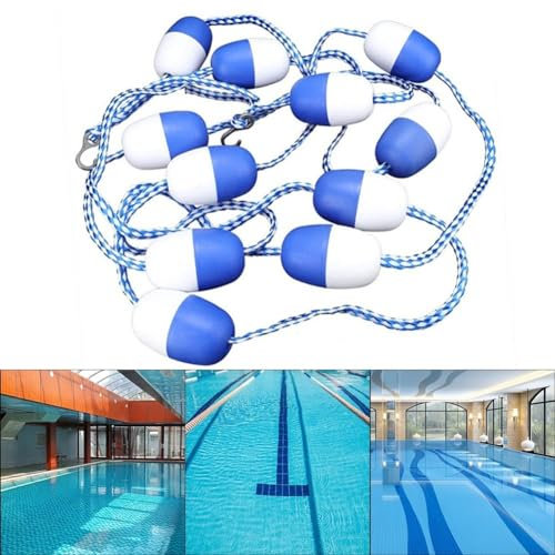 Corda di separazione di sicurezza per piscina, facile da distinguere in acqua, 5 m, con corda galleggiante intrecciata in nylon