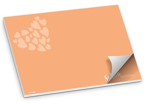 itenga Tischset Platzset Schön DASS du da bist Papier I DIN A3 (59,4cm x 42cm) 50 Blatt I ideal als Gedeckunterlage bei Geburtstagen, Grillpartys, Gartenpartys oder Mottopartys (apricot)