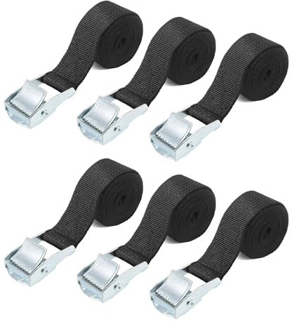 Flaconi 6 Pezzi Cinghie di Fissaggio a Cricchetto per Bagagli, Moto, Campeggio e Portapacchi