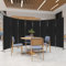 C-Hopetree 8 Panels Room Divider, 180cm Tall Indoor Folding Privacy Screen, Portable Partition Separator, Freestanding Separation Temporary Wall for Office, Bedroom, 404cm W X 180cm H, Black