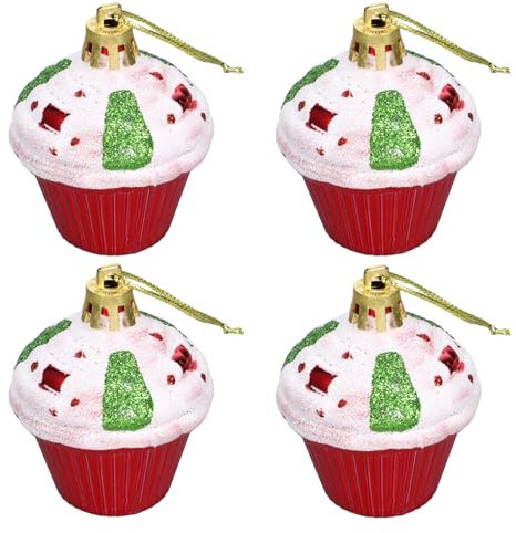 Amosfun 4stücke Weihnachtsbaumkugel Anhänger Hängende Christbaumkugeln Weihnachtsdeko Party-Requisiten Weihnachtsparty-Dekorationen Hängende Baumkugel-Ornamente