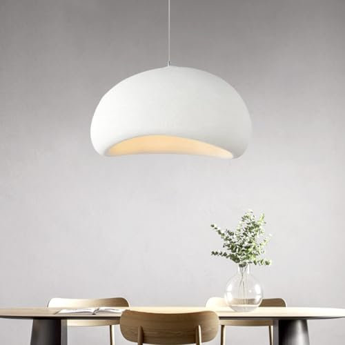 Wabi-sabi Pendelleuchte E27 Modern Pendellampe Esstisch Hängeleuchte Lampenschirm Aus Steinimitat Vogelnest-Form Kreativ Kronleuchter Für Schlafzimmer Wohnzimmer Esszimmer Küche Insel Flur Weiß(30cm)