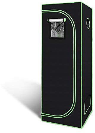 Hebitod Tienda de campaña de cultivo, 60 x 60 x 180 cm, 600D Oxford Grow Tent, tiendas de cría para cultivo hidropónico, invernadero aireado para cultivo en casa, armario de cultivo resistente a la