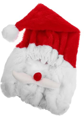 FELTECHELECTR Motorradhelm Helmbezug Weihnachtsmann Plüsch Weihnachtsmütze Outdoor Fahrradhelmüberzug Dekorativer Helm Hut Festliche Helmdekoration