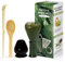 Kit da Cerimonia giapponese Matcha 4 Pezzi, Frusta Matcha Verde in Resinoso, Cucchiaio in Bambù, Paletta in Bambù, Porta Frullino, Matcha Set per la bevanda - Nero lucido