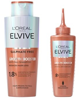 L’Oreal Paris ELVIVE Growth Booster Shampoo & Scalp Serum set, Anti Hair Loss treatment for Men, Aminexil & Niacinamide, Prevents and Reduces Hair Loss & Thinning, Visibly Denser in up to 12 weeks