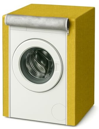 MORGICO Telo Coprilavatrice Resistente 60x50x80 cm – Impermeabile, Antipolvere e Antigraffio – Chiusura Zip, Interno Felpato – Perfetto per Bagno, Lavanderia o Esterno (Giallo Limone)