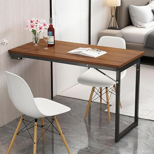 Poxvythb Klappbarer Wandtisch - Klappbarer Esstisch für kleine Räume - Schwebender Laptop-Schreibtisch mit klappbarem Arbeitstisch für Haus, Büro, Waschküche(Maße: 100x50x75cm)