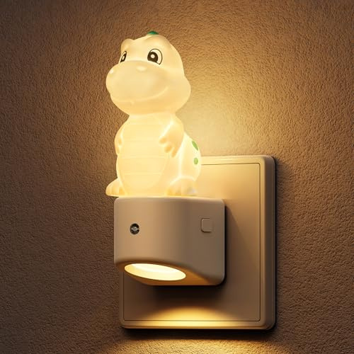 LOHAS-LED Nachtlicht Steckdose, Dinosaurier Nachtlicht mit Dämmerungssensor | RGB + Warmweiß 3000K, Farbwechsel, Niedliches 3D Nachtlichter für Flur, Treppenhaus, Schlafzimmer, Küche, Toilet