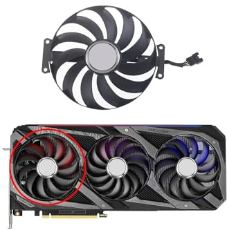 tianwandong Ventilateur de carte graphique 95 mm T129215SU CF1010U12D DC12V for RTX 3070, 3080 Ti, 3090 Gaming et RX 6700(Left fan)