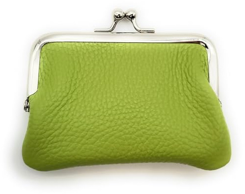 Bügelbörse Leder Made in Italy Milano Mini – kompakte Mini Geldbörse Damen Herren, Münzbeutel, Kartenetui, ungefüttert, weich, 11x8 cm (Grün)