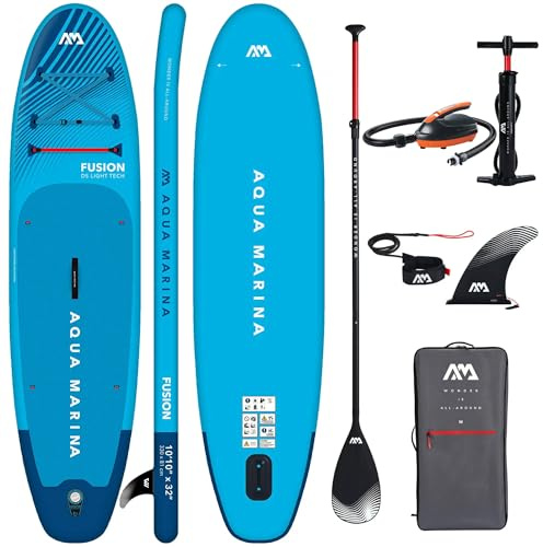CampSup Aqua Marina Fusion 10'10 – Aufblasbares SUP Board Allround für Anfänger – Stand Up Paddle Board Komplettset – Limited Edition Blau